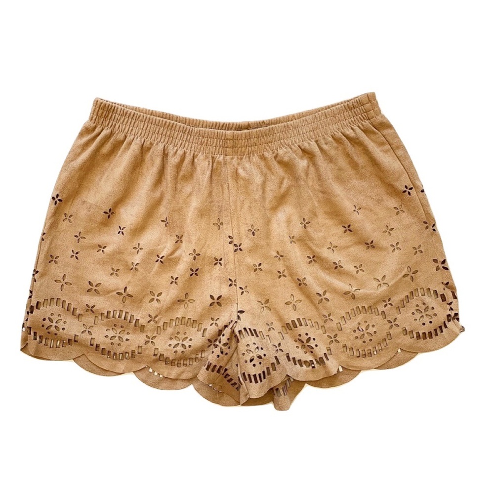 Design Lab Faux Suede Cut Out Shorts